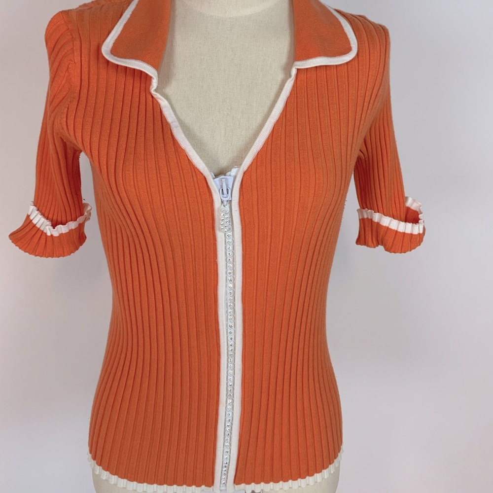 Belldini Top with rhinestone zipper